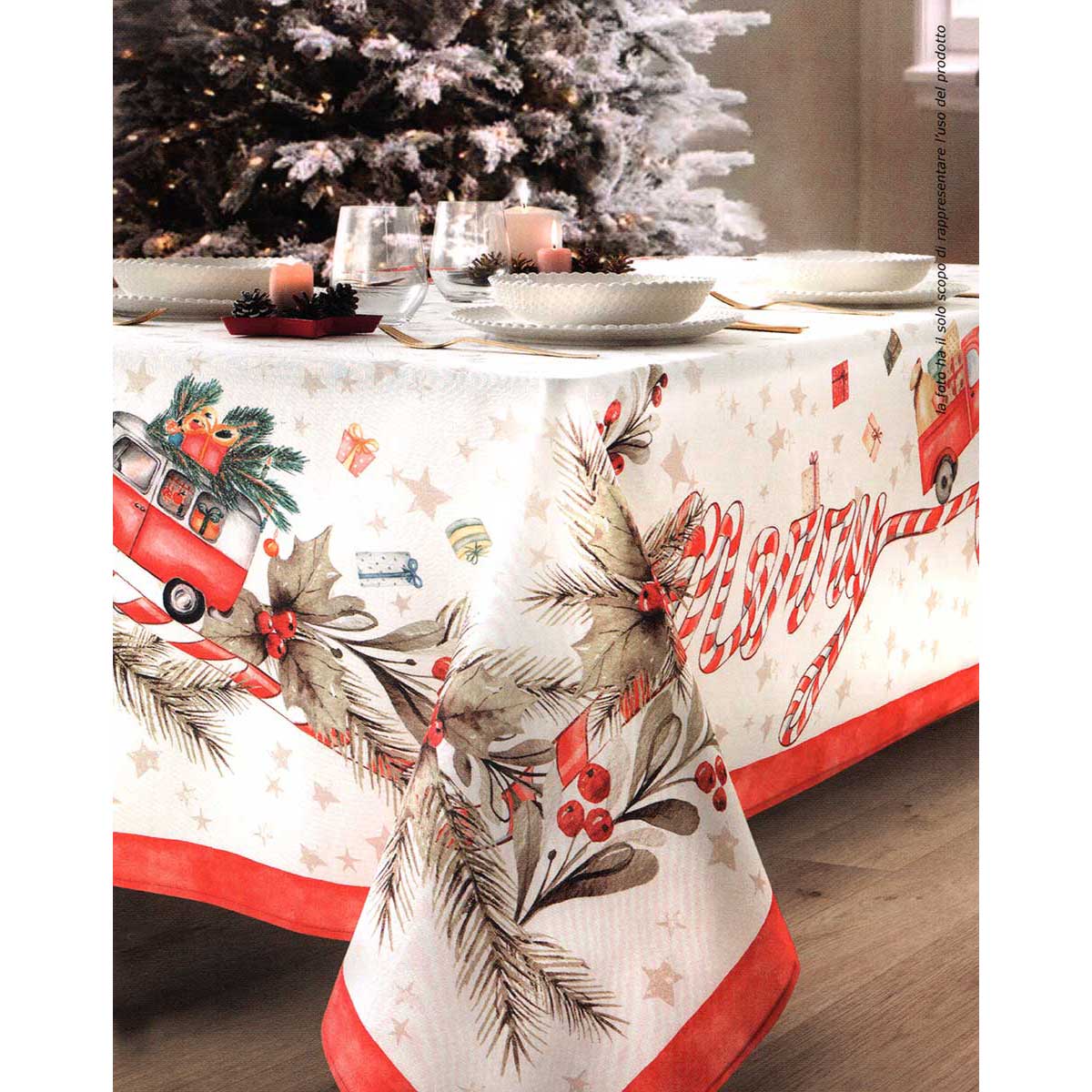 Tovaglia natalizia Xmas Gabel – Esclusi tovaglioli – 6 posti cm.150×180